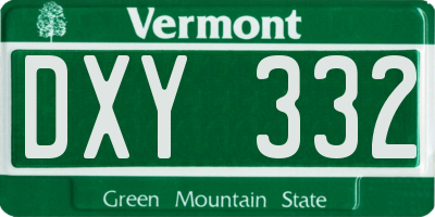 VT license plate DXY332