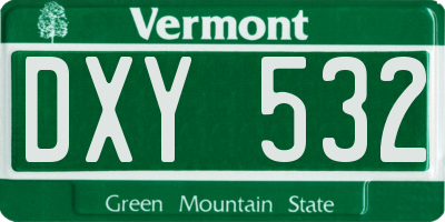 VT license plate DXY532