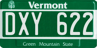 VT license plate DXY622