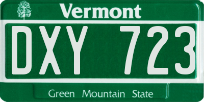 VT license plate DXY723