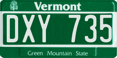 VT license plate DXY735