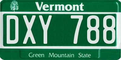 VT license plate DXY788