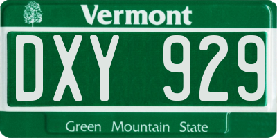 VT license plate DXY929
