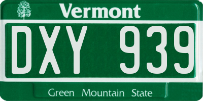 VT license plate DXY939