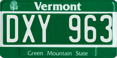 VT license plate DXY963