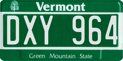 VT license plate DXY964