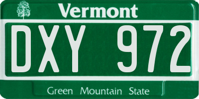 VT license plate DXY972