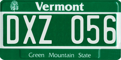 VT license plate DXZ056