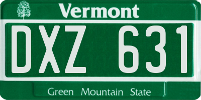 VT license plate DXZ631
