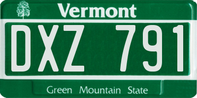 VT license plate DXZ791