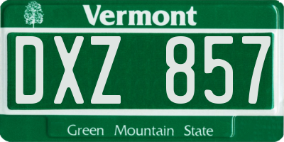 VT license plate DXZ857