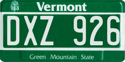 VT license plate DXZ926