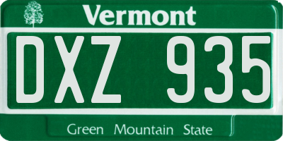VT license plate DXZ935