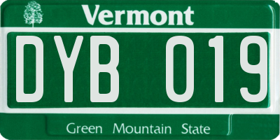 VT license plate DYB019