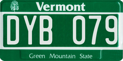 VT license plate DYB079