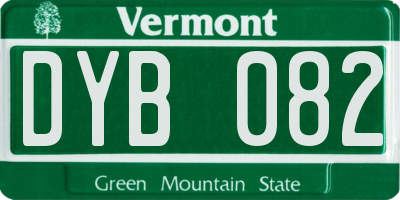 VT license plate DYB082