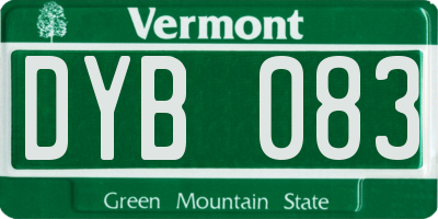 VT license plate DYB083