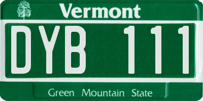 VT license plate DYB111