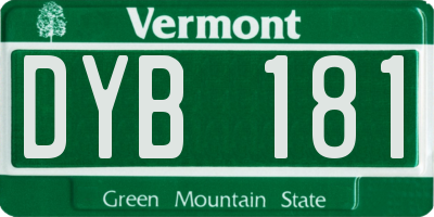 VT license plate DYB181
