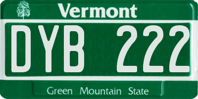 VT license plate DYB222