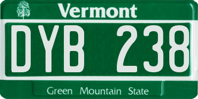 VT license plate DYB238