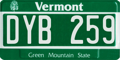 VT license plate DYB259