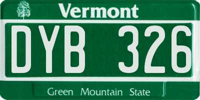 VT license plate DYB326