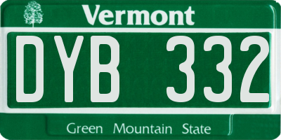 VT license plate DYB332