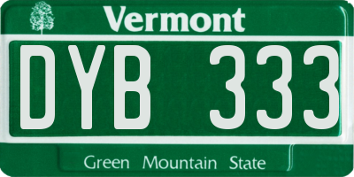 VT license plate DYB333