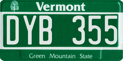 VT license plate DYB355