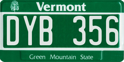 VT license plate DYB356