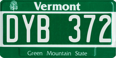 VT license plate DYB372