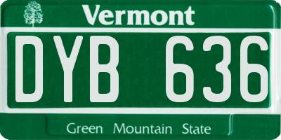 VT license plate DYB636