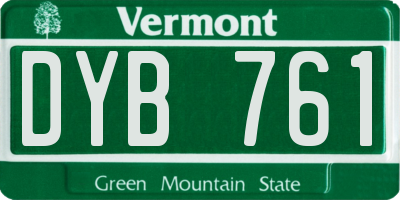 VT license plate DYB761
