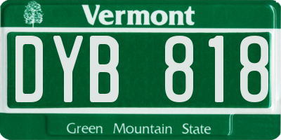 VT license plate DYB818