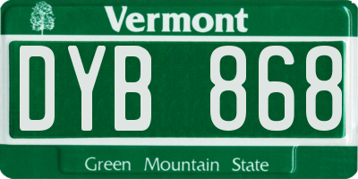 VT license plate DYB868