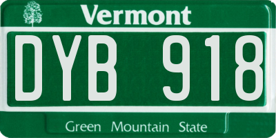 VT license plate DYB918