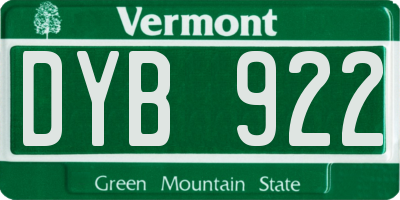VT license plate DYB922