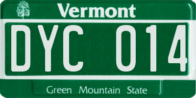 VT license plate DYC014