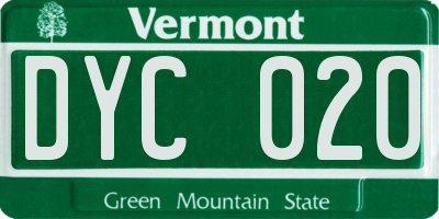 VT license plate DYC020
