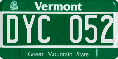 VT license plate DYC052