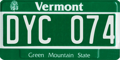 VT license plate DYC074