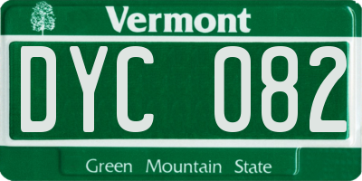 VT license plate DYC082