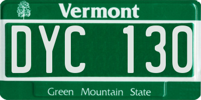 VT license plate DYC130
