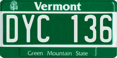 VT license plate DYC136