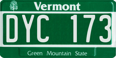 VT license plate DYC173