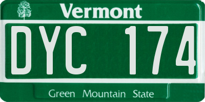 VT license plate DYC174