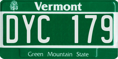 VT license plate DYC179