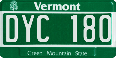 VT license plate DYC180