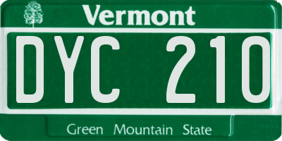 VT license plate DYC210